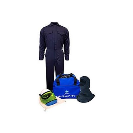 NATIONAL SAFETY APPAREL ArcGuard® KIT2CV08NGB3X 8 cal/cm2 Arc Flash Kit with FR Coverall and Balaclava, 3XL, No Gloves KIT2CV08NGB3X